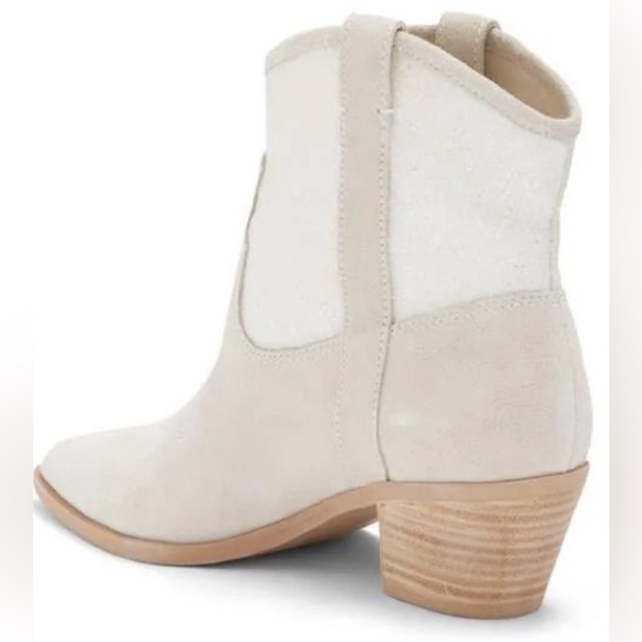 Dolce Vita Sonya Glitter Suede Cowboy Western Boots woman’s size 6 COLOR: white - Picture 2 of 8